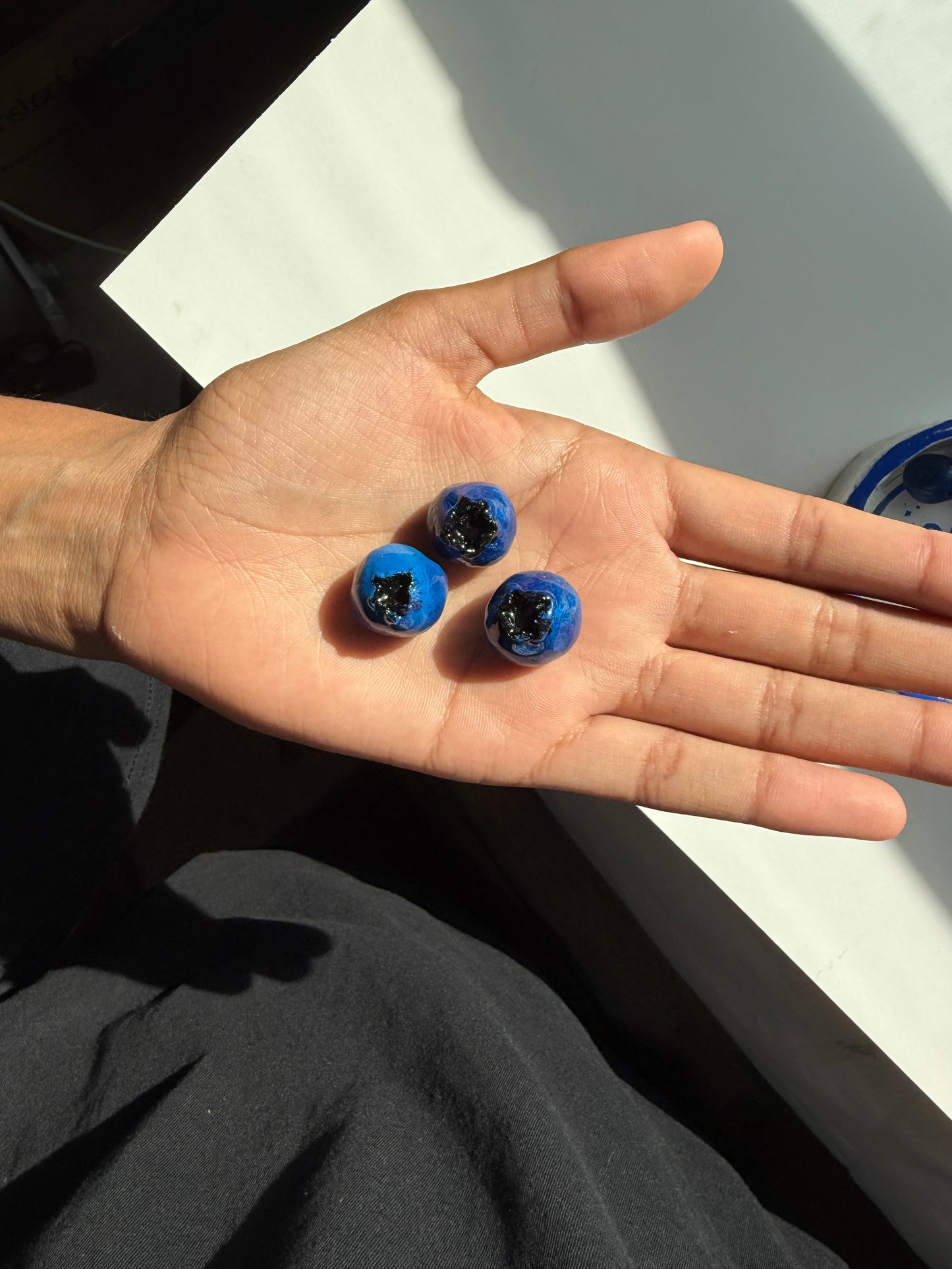 Handmade Blueberry Magnets Clay